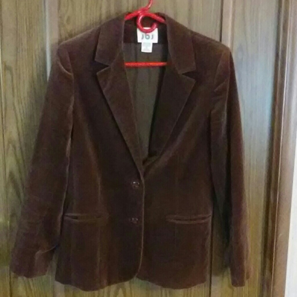 Vintage jbj velour like blazer brown size 10
